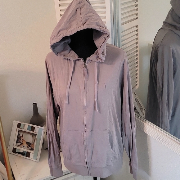 ALLSAINTS Brace Hoodie in Flint Gray - Picture 3 of 12